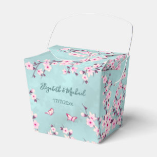 Ballotins Fleur de cerisier rose turquoise Mariage personn