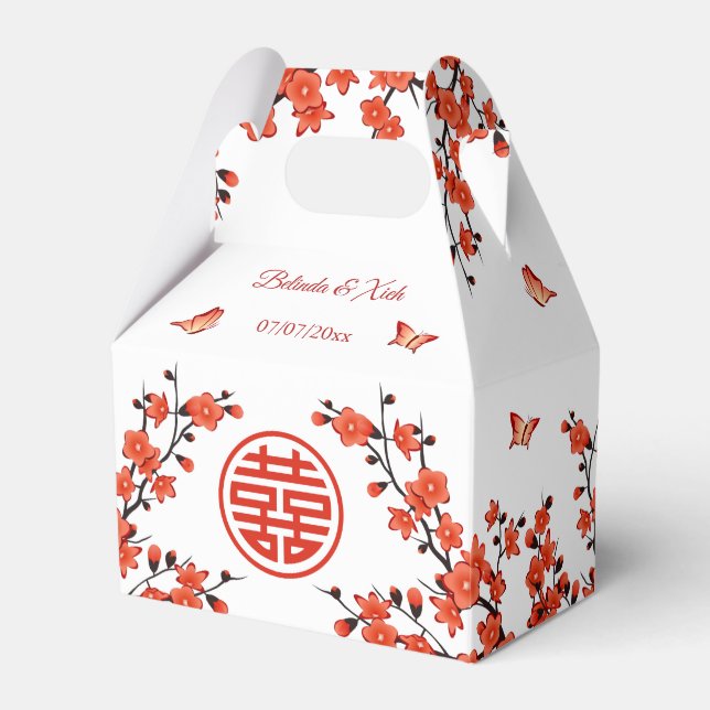 Ballotins Fleur de cerisier rouge | Mariage chinois personna (Verso)