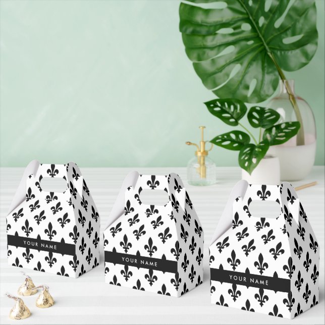 Ballotins Fleur de Lis, Black on White, Black, Your Name (Multiple)