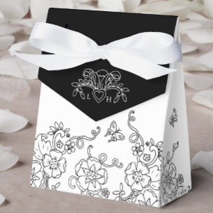 Ballotins Fleur de lis noir et blanc mariage