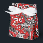 Ballotins Fleur de Paisley Rouge Noir et Blanc Bohème Boho<br><div class="desc">boîtes-cadeaux personnalisées</div>