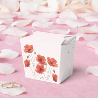 Ballotins Fleur de pavot rouge floral botanique mariage