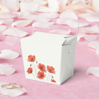 Ballotins Fleur de pavot rouge florale botanique mariage