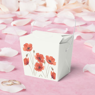 Ballotins Fleur de pavot rouge florale botanique mariage