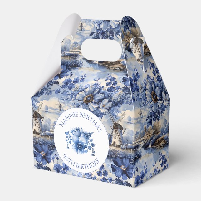 Ballotins Fleur de style hollandais bleu vintage chinoiserie (Verso)