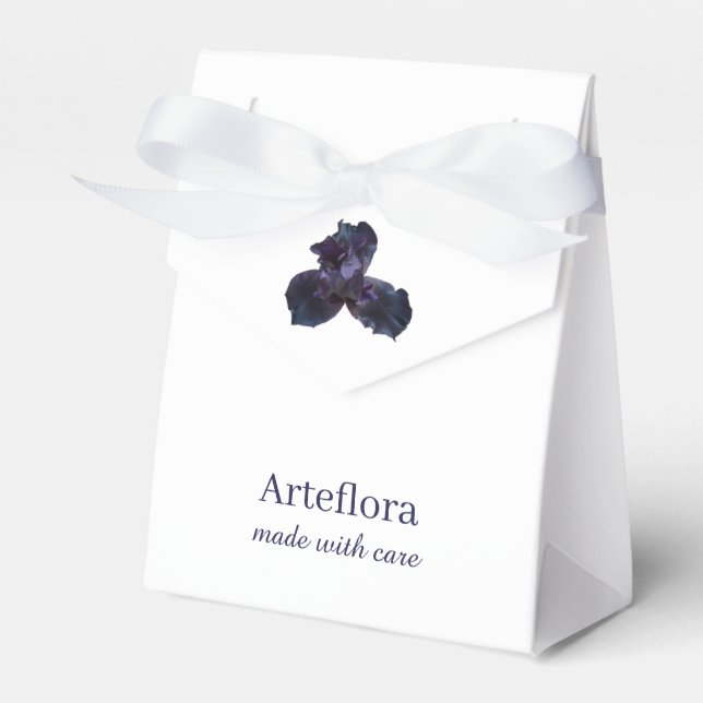 Ballotins Fleur Élégante d'Iris Violet Marque de Fleuriste (Verso)