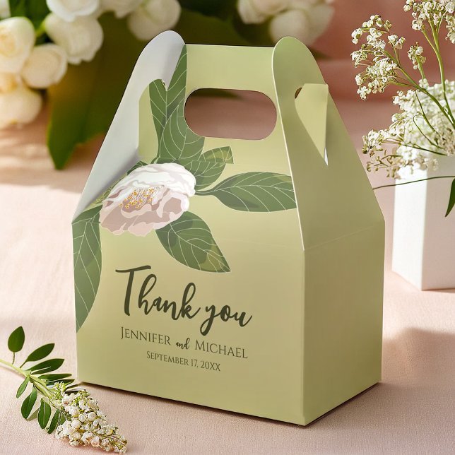 Ballotins Fleur et verdure luxuriante Élégante (Lush Flower and Greenery Elegant Favor Boxes)