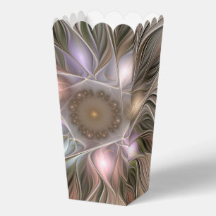 Ballotins Fleur joyeuse abstraite beige marron floral fracta