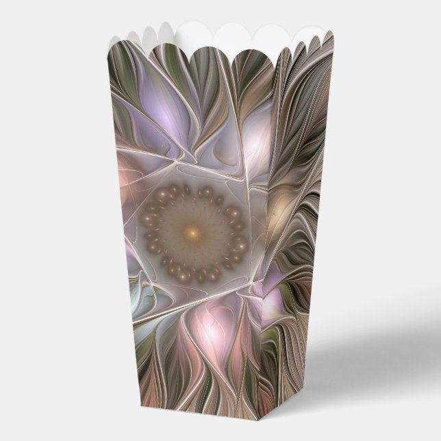 Ballotins Fleur joyeuse abstraite beige marron floral fracta (Recto)