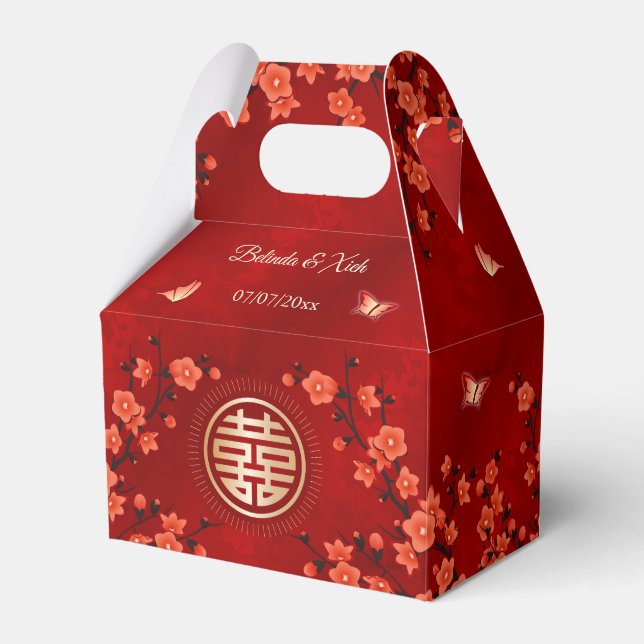 Ballotins Fleur orientale rouge | Mariage chinois (Verso)