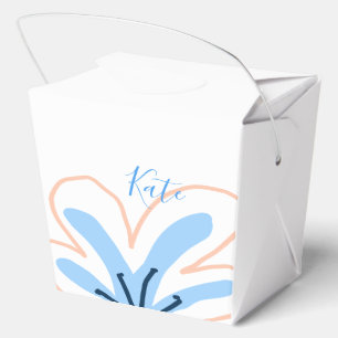 Ballotins Fleur pastel orange bleue ajouter nom cadeau rétro