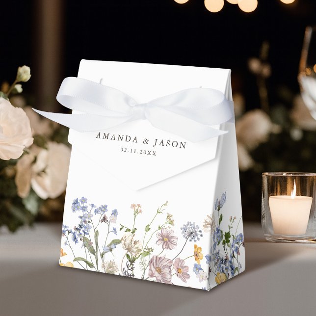 Ballotins Fleur sauvage de printemps coloré Meadow Garden Ma (Colorful Spring Wildflower Meadow Garden Wedding Favor Boxes)