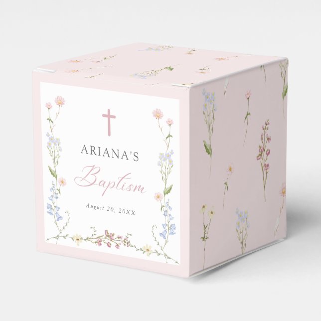 Ballotins Fleur Sauvage Fille Florale Baptême (Verso)