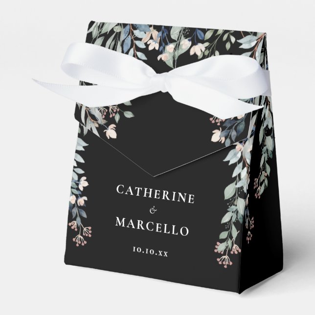 Ballotins Fleur sauvage Floral noir et blanc Mariage (Verso)