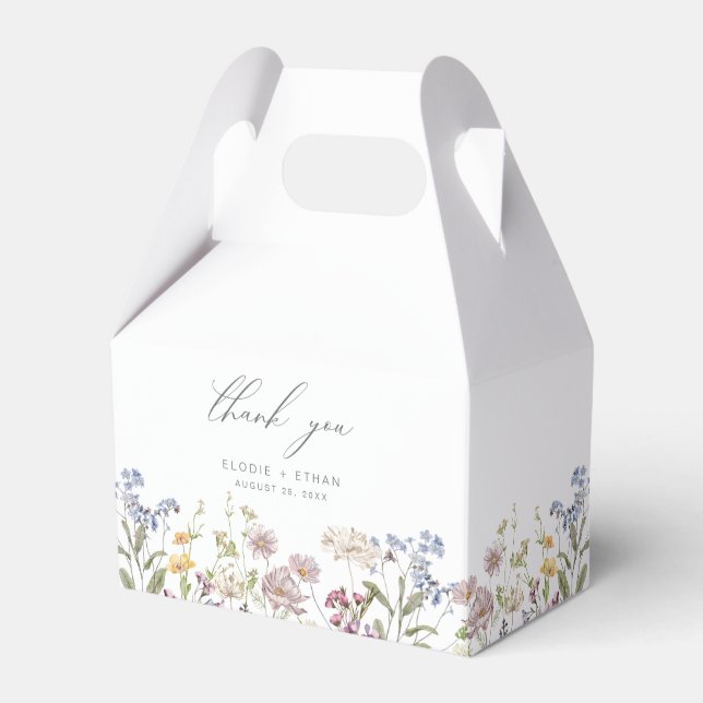 Ballotins Fleur sauvage Mariage Favor Box Floral Boho été (Verso)