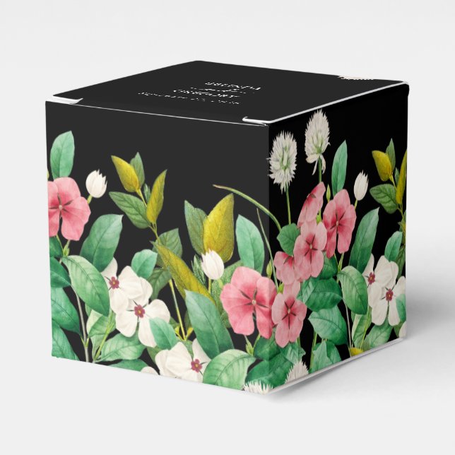 Ballotins Fleur sauvage Périwinkle Aquarelle Mariage noir (Verso)