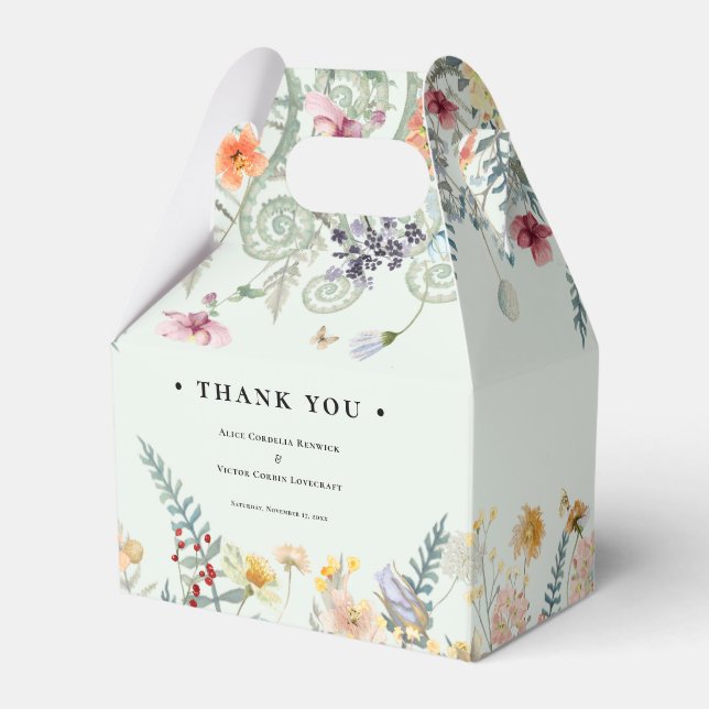 Ballotins Fleur sauvage simple Fern Mint Mariage vert (Verso)