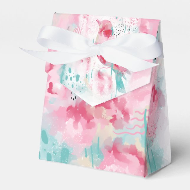 Ballotins Fleurs Abstraites modernes, rose et menthe d'oisea (Verso)