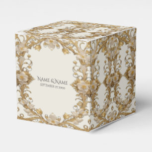 Ballotins Fleurs blanches Ballotin d'or décoratif