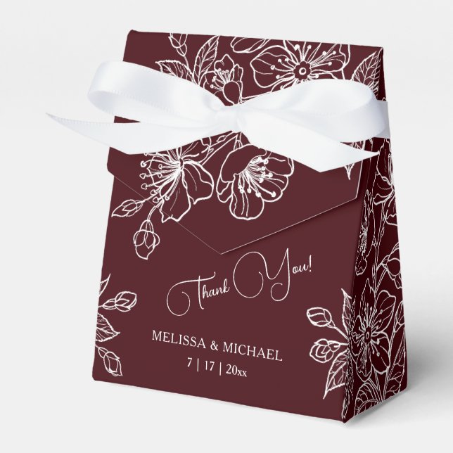 Ballotins Fleurs blanches de Bourgogne profond | Mariage per (Verso)