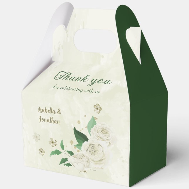 Ballotins fleurs blanches ivoire mariage (Recto)