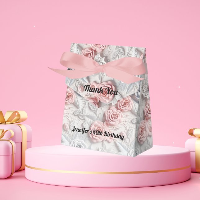 Ballotins Fleurs blanches roses d'anniversaire (Créateur téléchargé)