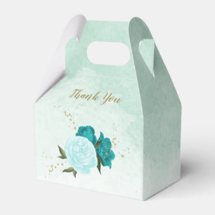 Ballotins fleurs bleu turquoise mariage