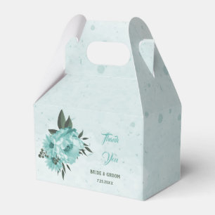 Ballotins fleurs bleues romantiques et mariage aux feuilles 