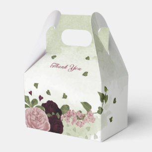 Ballotins fleurs bordeaux rose saumon mariage 
