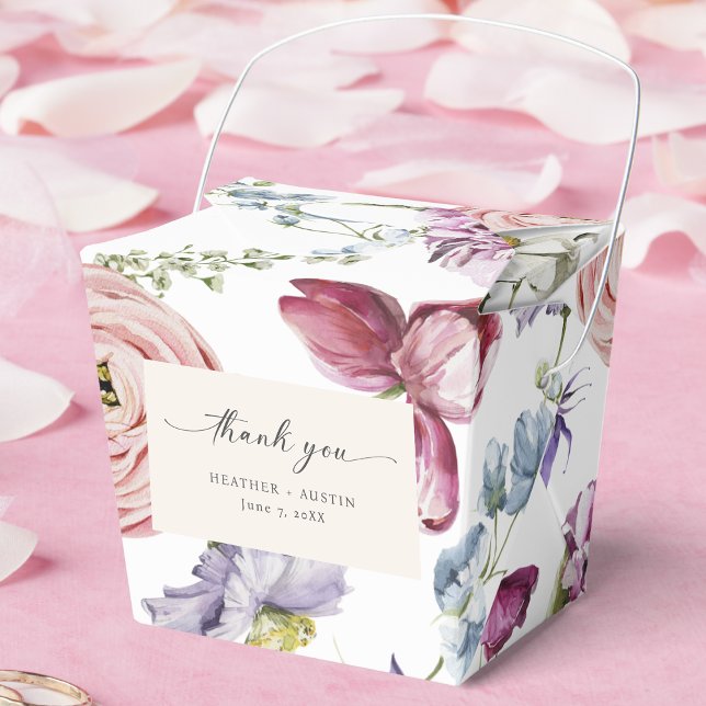 Ballotins Fleurs Colorées Élégantes (Elegant Colorful Jewel Tone Floral Favor Boxes by Painted Paperie
)