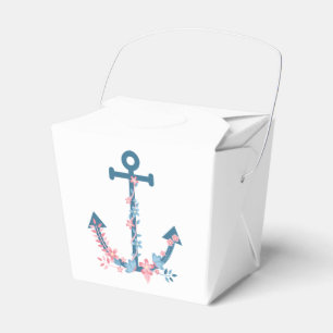 Ballotins Fleurs d'ancre de bateau rose et bleu nautique flo