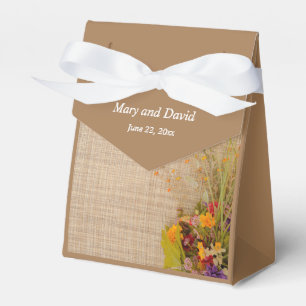 Ballotins Fleurs d'automne rustiques Boîte de mariage Favor
