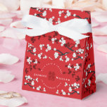 Ballotins Fleurs de cerisier et double bonheur Mariage chino<br><div class="desc">Fleurs de cerisier rouge/blanc/Sakura et symbole de double bonheur,  boîte élégante pour cadeaux de mariage chinois.</div>