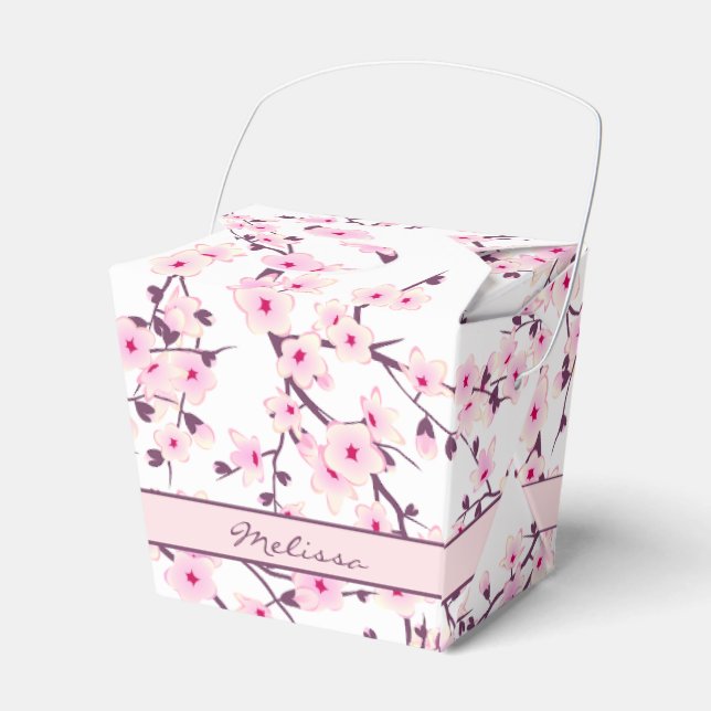 Ballotins Fleurs de cerisier roses et blanches avec nom (Verso)