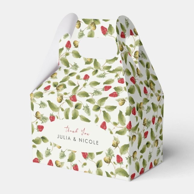Ballotins Fleurs de fraises rouges sucrées Mariage (Verso)