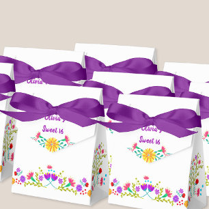 Ballotins Fleurs de Frise Mexicaine Blanc Violet Personnalis