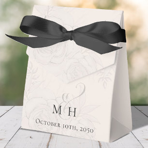 Ballotins Fleurs de mariage rose pâle Typographie botanique