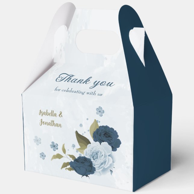 Ballotins fleurs de marine bleu clair mariage  (Recto)