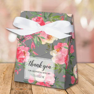 Ballotins Fleurs de Pivoine Chic sur Gris
