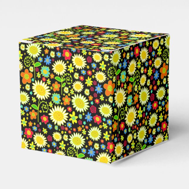 Ballotins Fleurs de printemps - Noir (Verso)