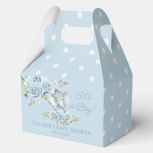 Ballotins Fleurs de Roses Bleues Eléphant Floral Garçon Baby