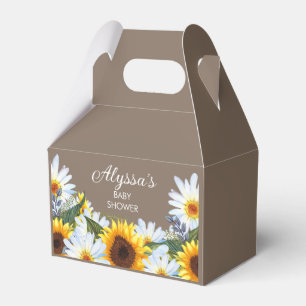 Ballotins Fleurs de soleil rustiques marguerites Baby shower