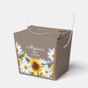 Ballotins Fleurs de soleil rustiques marguerites Baby shower