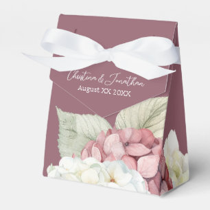 Ballotins Fleurs d'hortensia à l'aquarelle rose et blanc sur