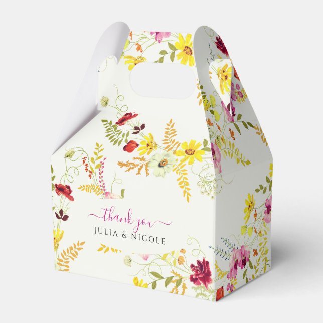 Ballotins Fleurs d'orchidées violettes roses Mariage de cour (Verso)