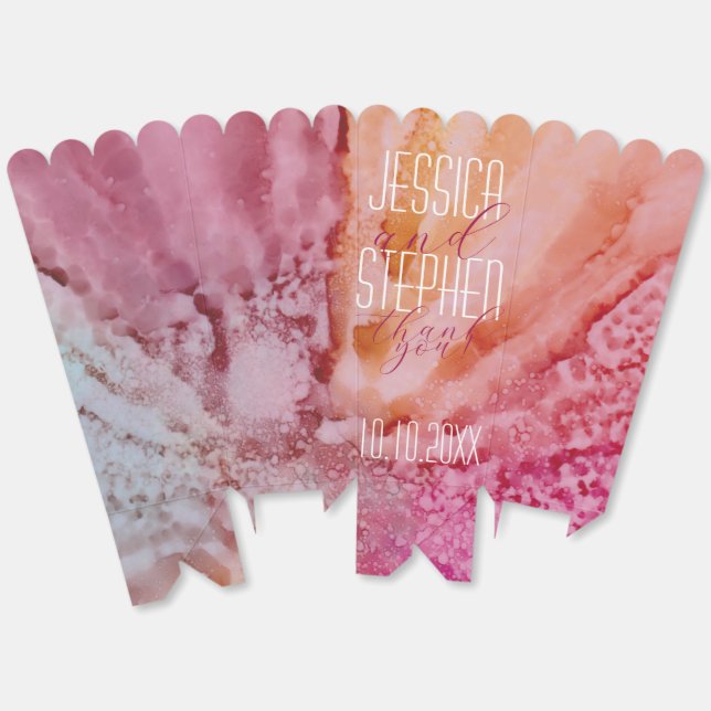 Ballotins Fleurs fraîches bordant les boîtes de faveur (Déplié)