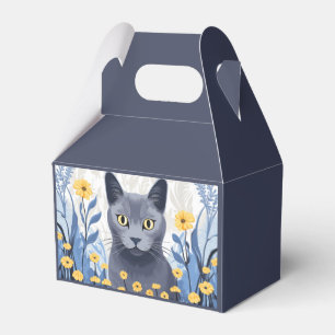 Ballotins Fleurs Jaunes Chat Bleu Russe
