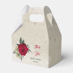 Ballotins fleurs jaunes pâles rouges mariage
