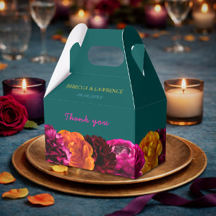 Ballotins Fleurs modernes rose vert jaune