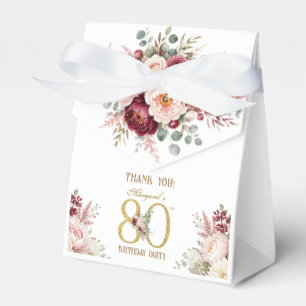 Ballotins Fleurs rose et or pour 80e anniversaire